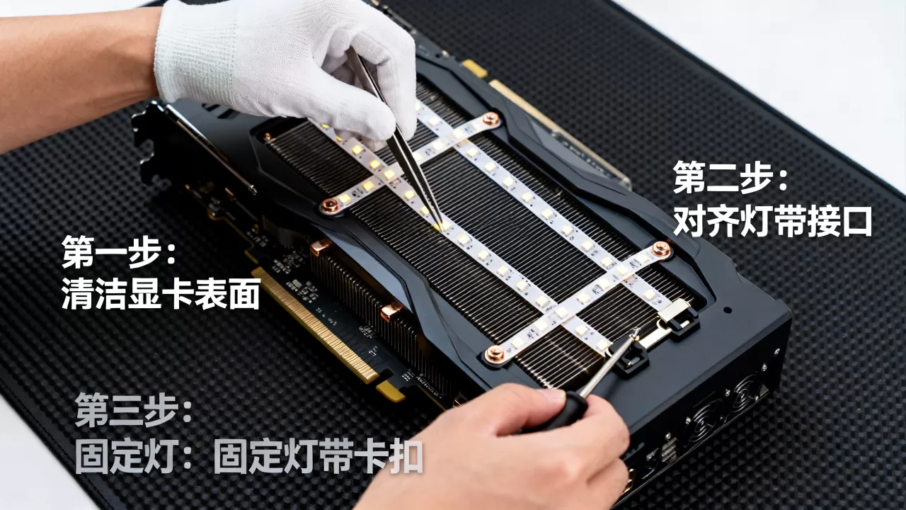 显卡led diy怎么装，显卡led灯带安装教程