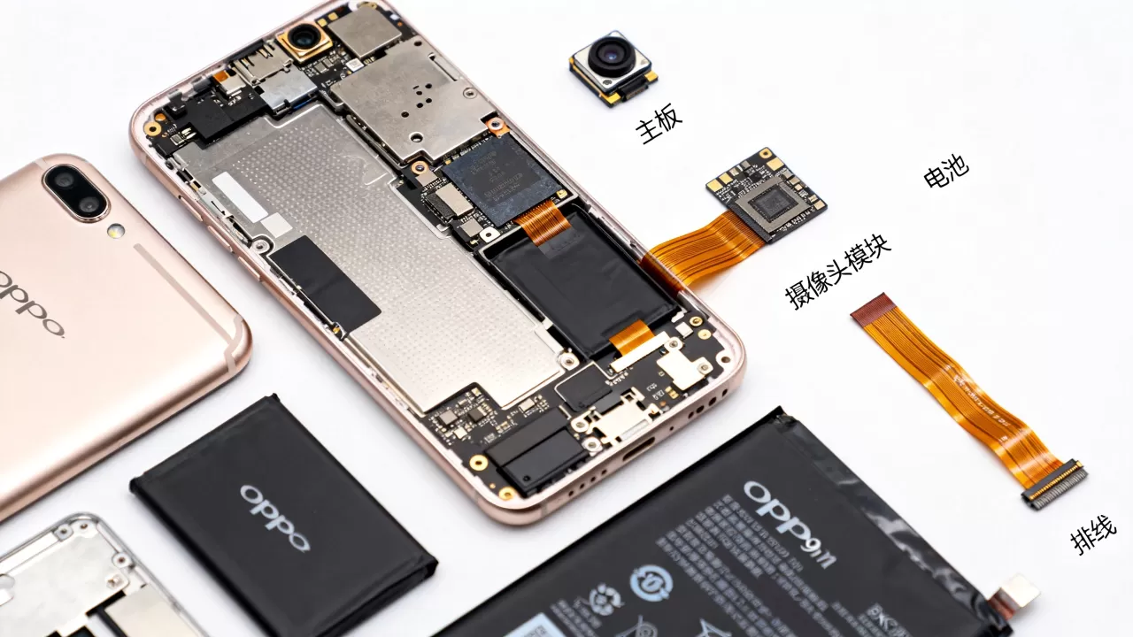 OPPOR9m有什么零件,OPPOR9m手机内部结构图 OPPOR9m有什么零件,OPPOR9m手机内部结构图