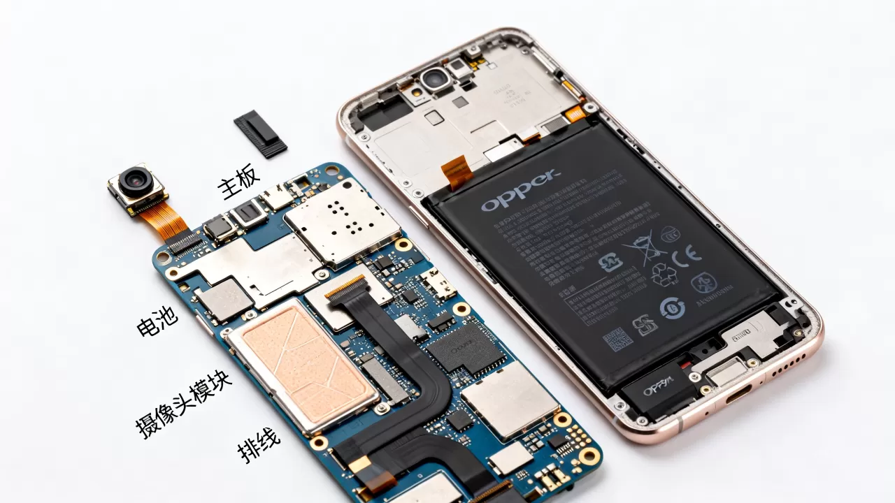 OPPOR9m有什么零件,OPPOR9m手机内部结构图 OPPOR9m有什么零件,OPPOR9m手机内部结构图