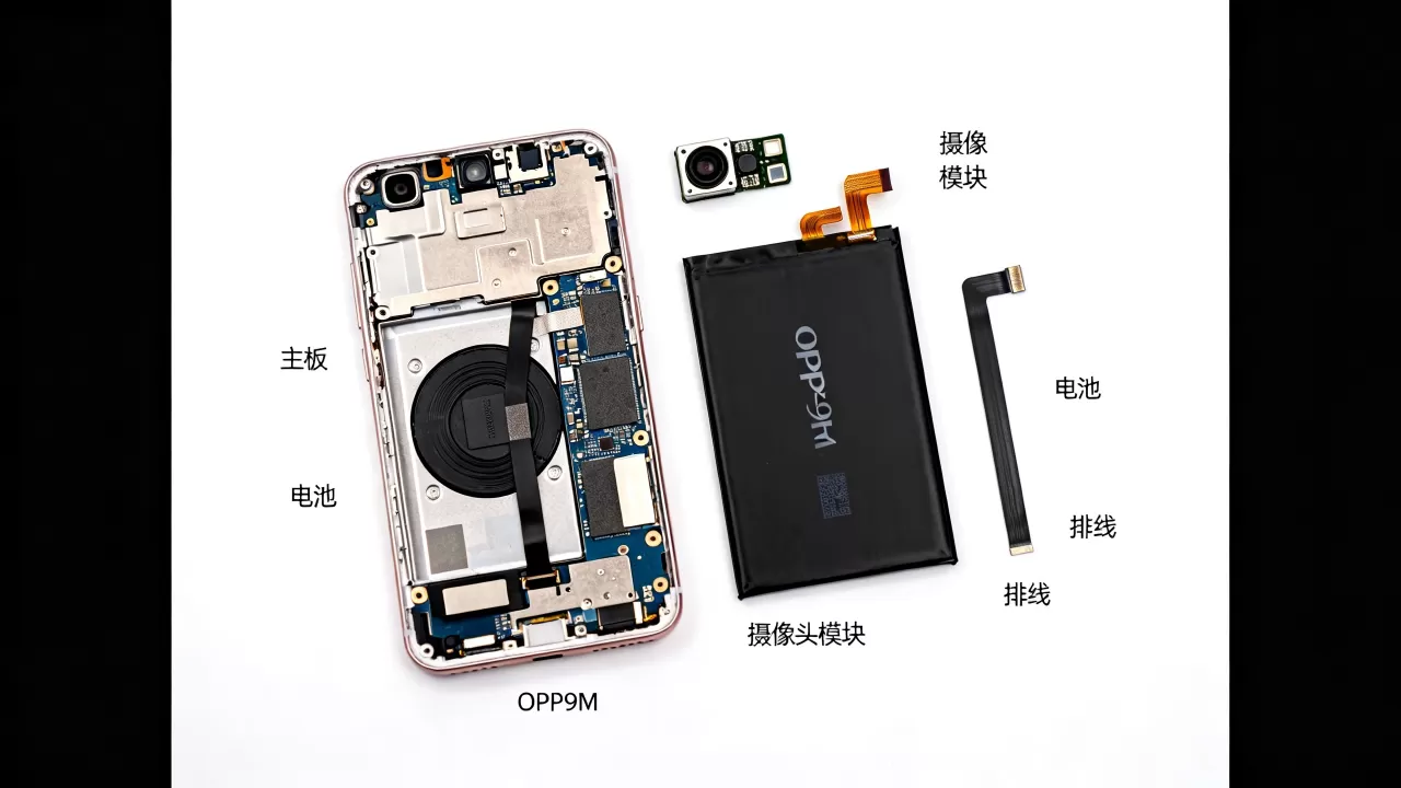 OPPOR9m有什么零件,OPPOR9m手机内部结构图 OPPOR9m有什么零件,OPPOR9m手机内部结构图