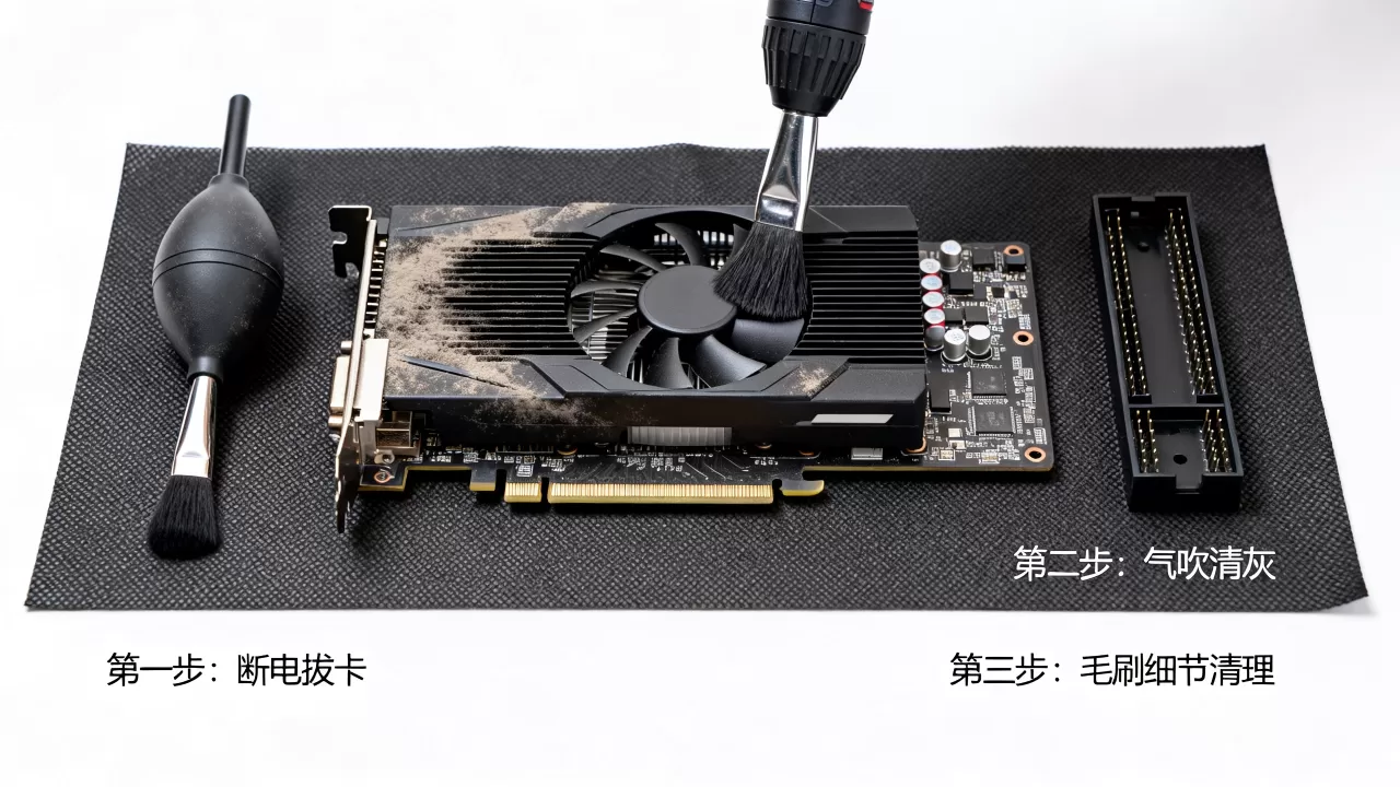 台式电脑显卡怎么清理,显卡灰尘清理教程 台式电脑显卡怎么清理,显卡灰尘清理教程