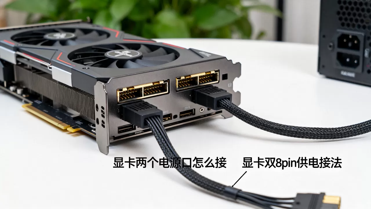 显卡两个电源口怎么接,显卡双8pin供电接法 显卡两个电源口怎么接,显卡双8pin供电接法