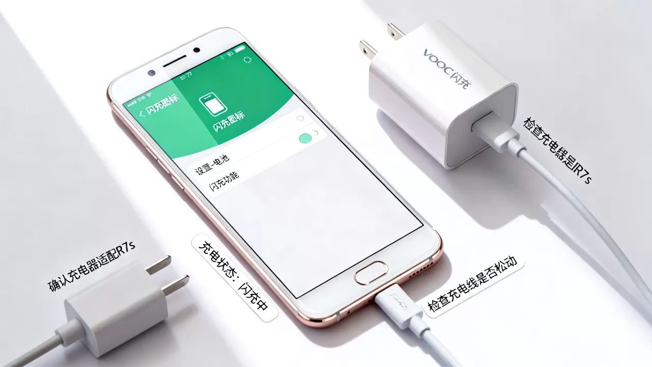 OPPOR7s闪充标志是什么原因?手机充电闪充图标不亮怎么办 OPPOR7s闪充标志是什么原因?手机充电闪充图标不亮怎么办