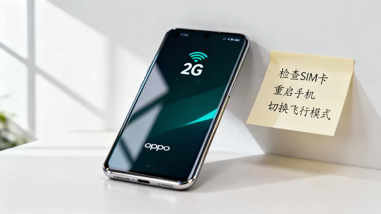 OPPO手机显示2G网络怎么办，手机信号弱怎么解决
