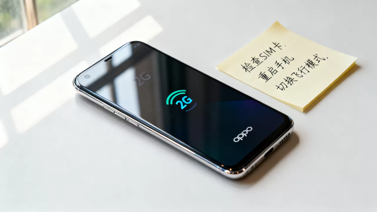OPPO手机显示2G网络怎么办，手机信号弱怎么解决