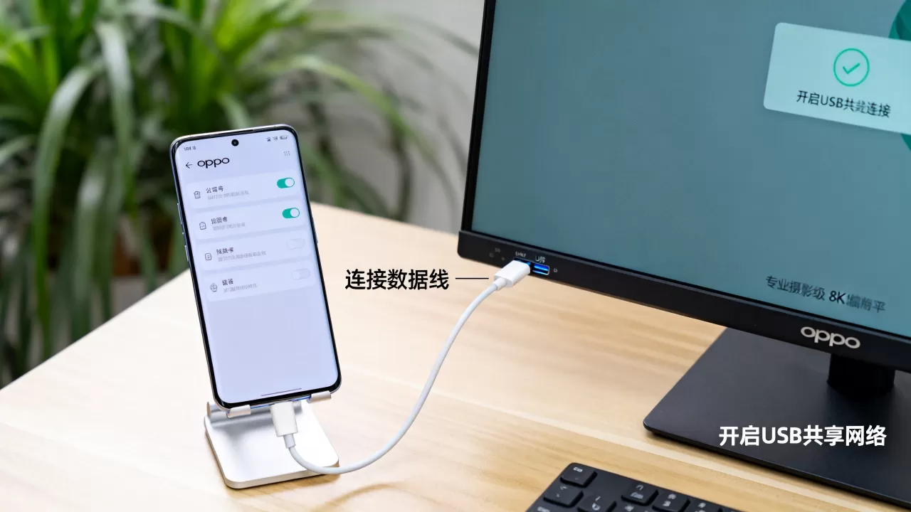 oppo用什么连电脑连接网络，oppo手机连接电脑共享网络