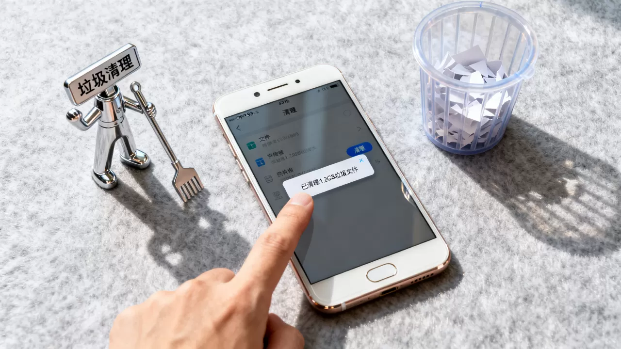 OPPOR9s清理垃圾教程，手机怎么清理垃圾文件