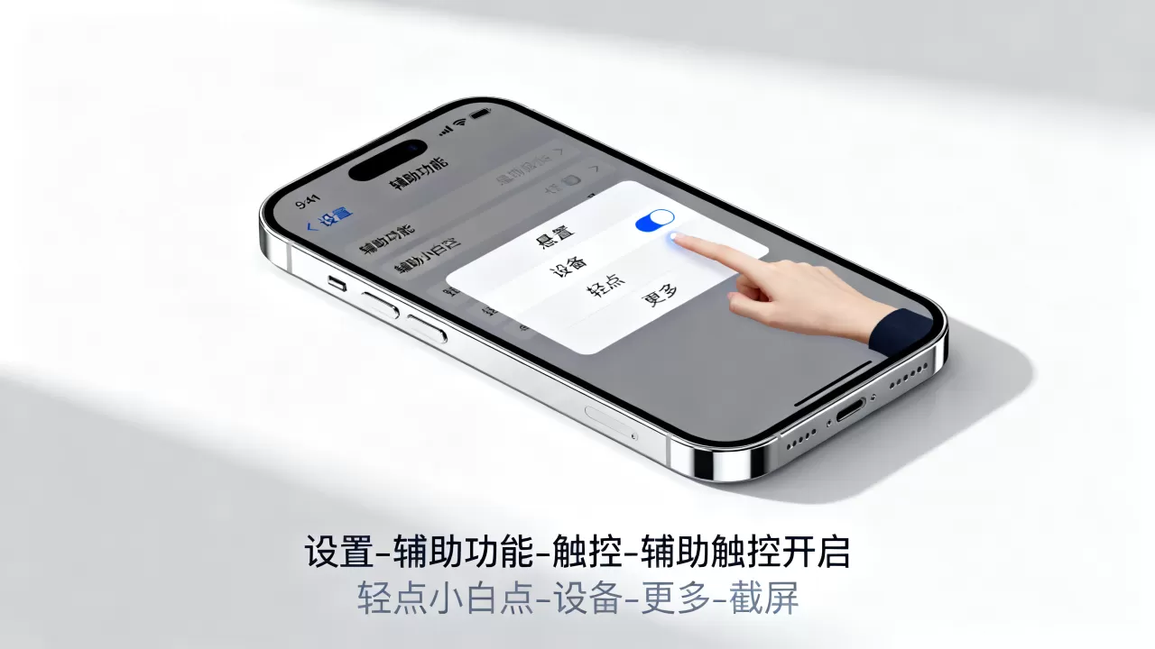 iPhone锁屏键坏了怎么截屏，iPhone按键失灵截屏方法