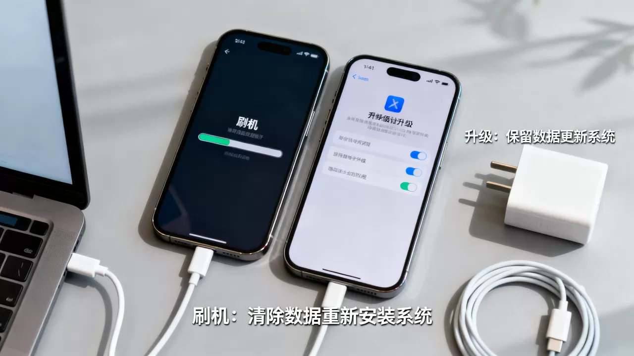 苹果刷机和升级区别是什么？苹果刷机升级区别