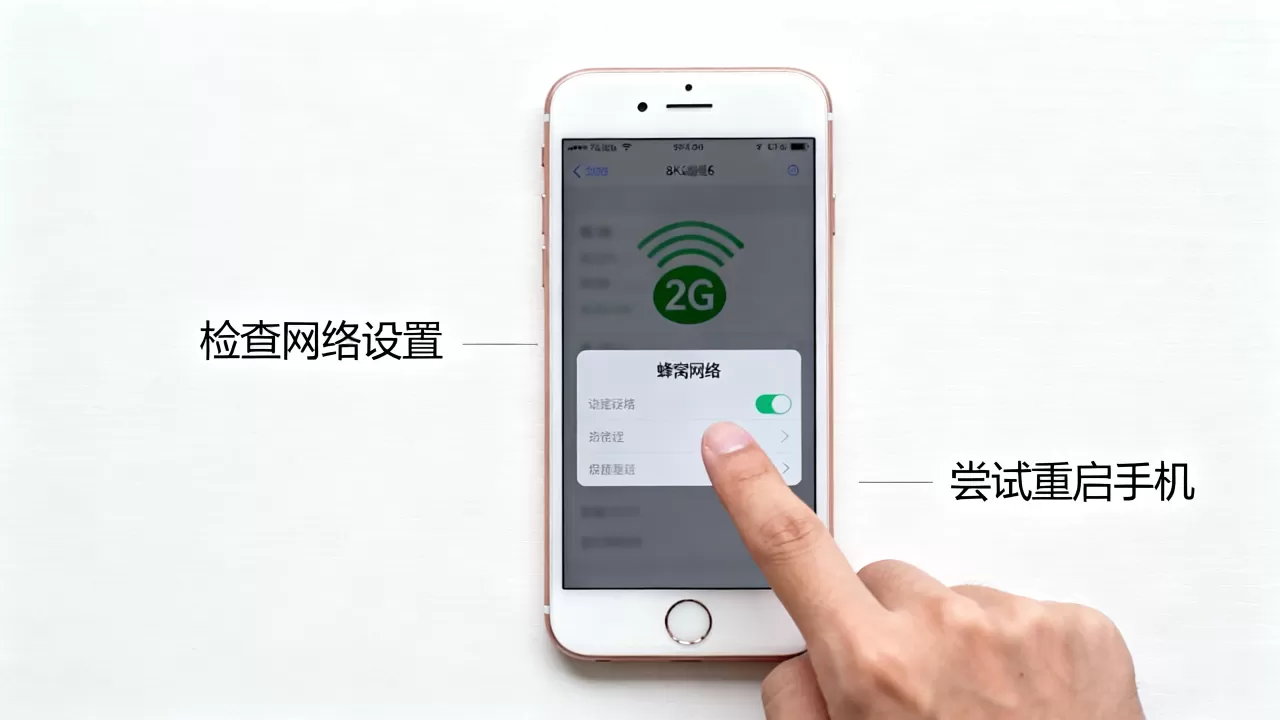 iphone6变2g，iphone6突然变成2g网络怎么办