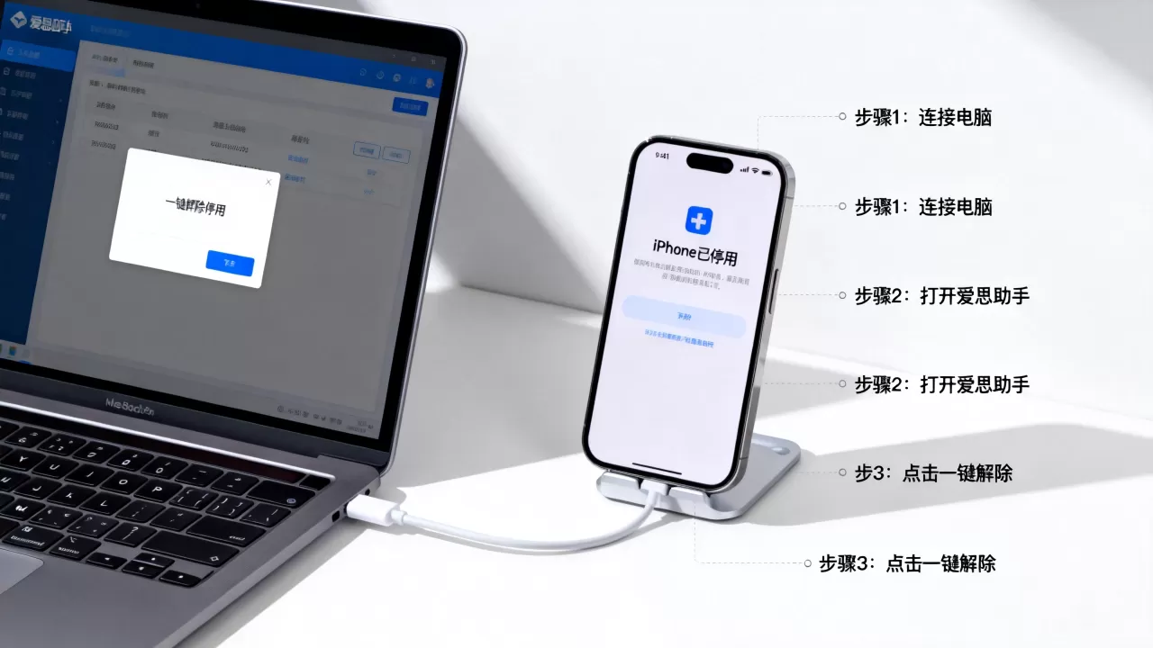 iphone已停用怎么解除?爱思助手一键解除已停用 iphone已停用怎么解除?爱思助手一键解除已停用