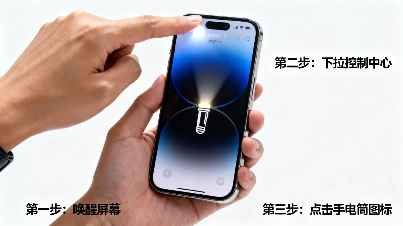 怎么打开iphone手电筒，iPhone手电筒怎么开