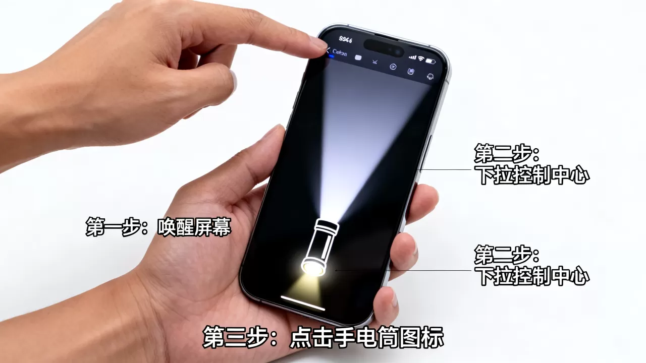 怎么打开iphone手电筒，iPhone手电筒怎么开