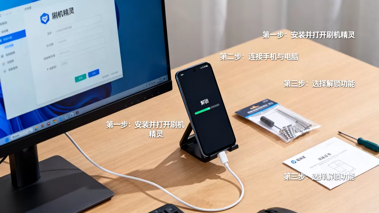 怎么用刷机精灵解锁，刷机精灵解锁手机教程