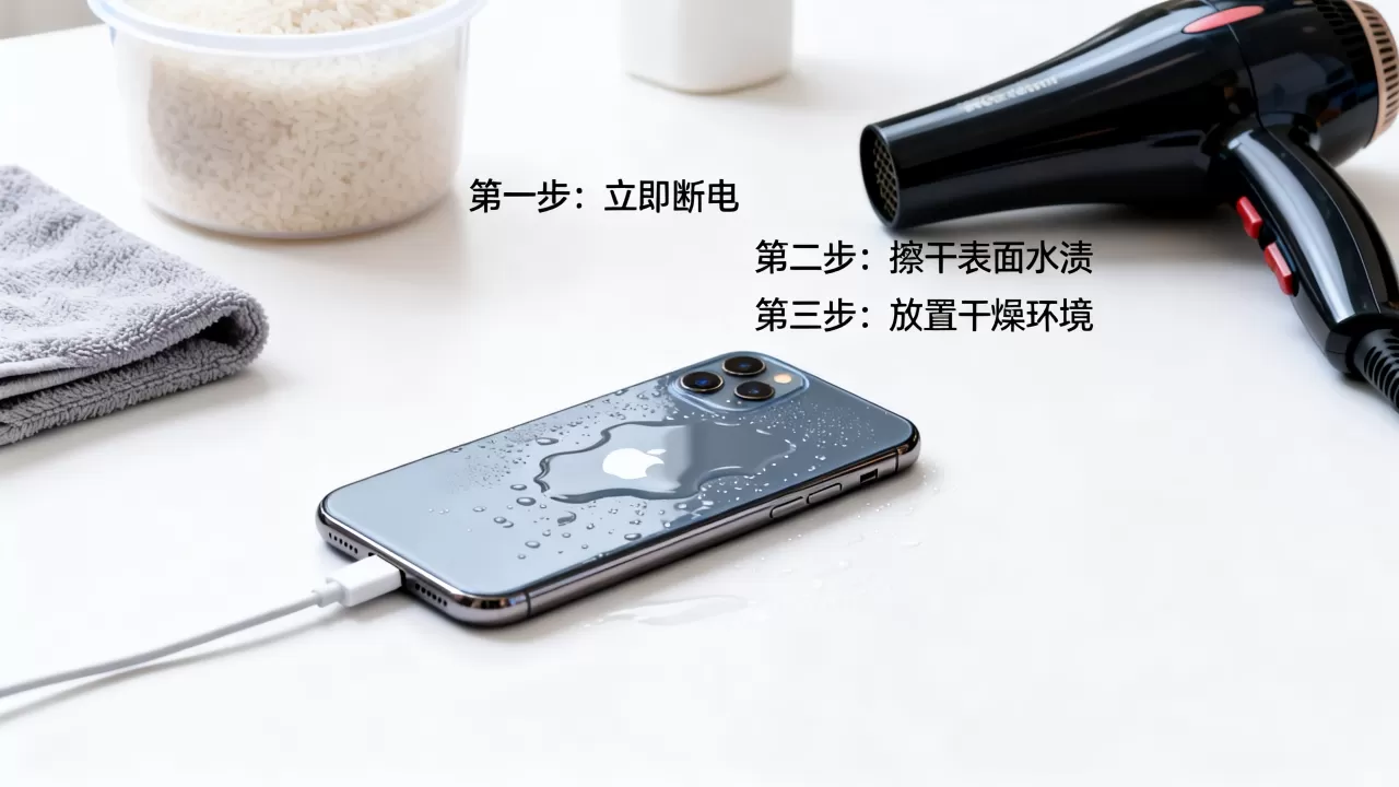 iPhone进水后充电没反应怎么办？苹果手机进水不开机怎么办