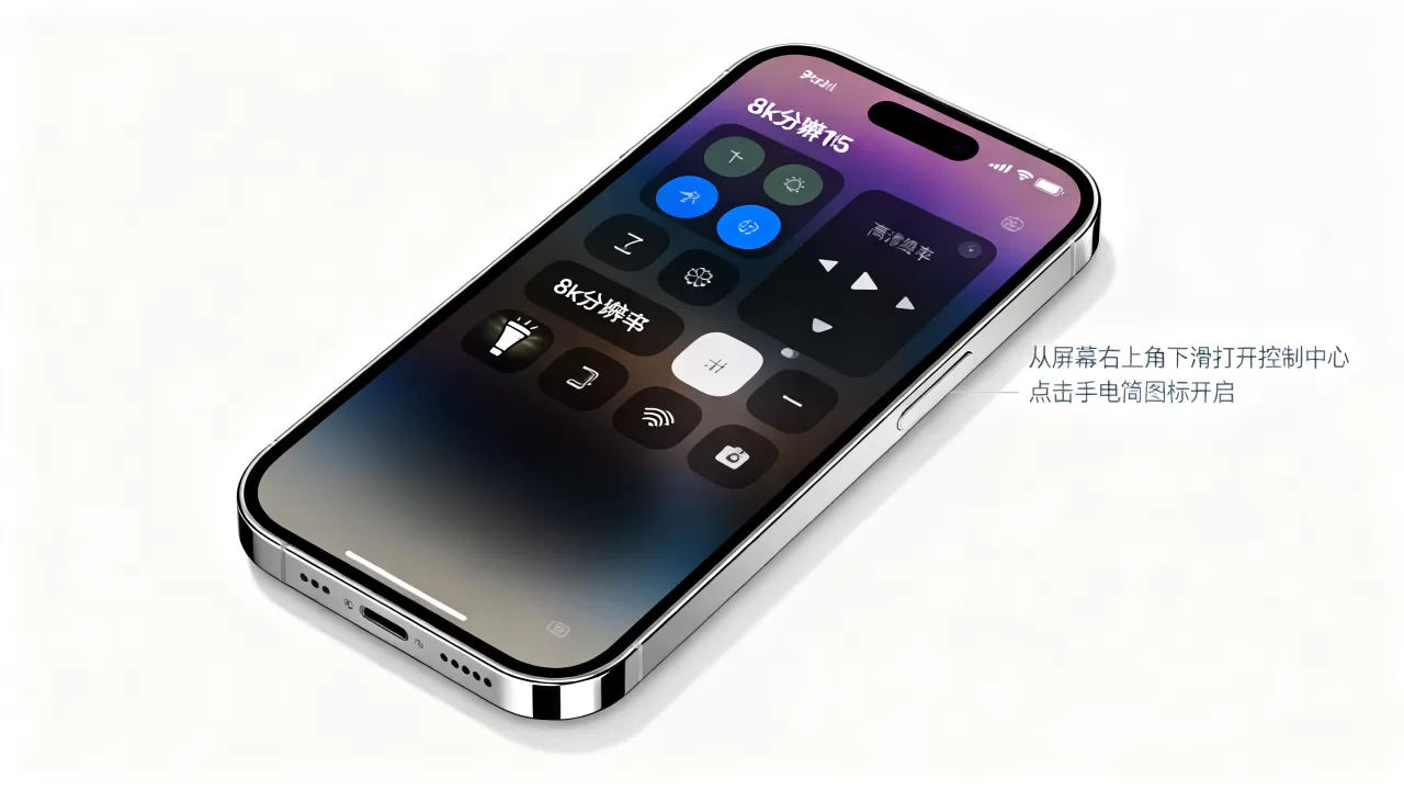iphone怎么打开闪光灯，苹果15手机手电筒开关在哪