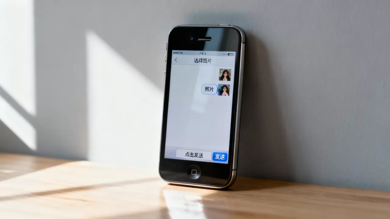 iphone4s短信图片怎么发，iphone4s短信图片