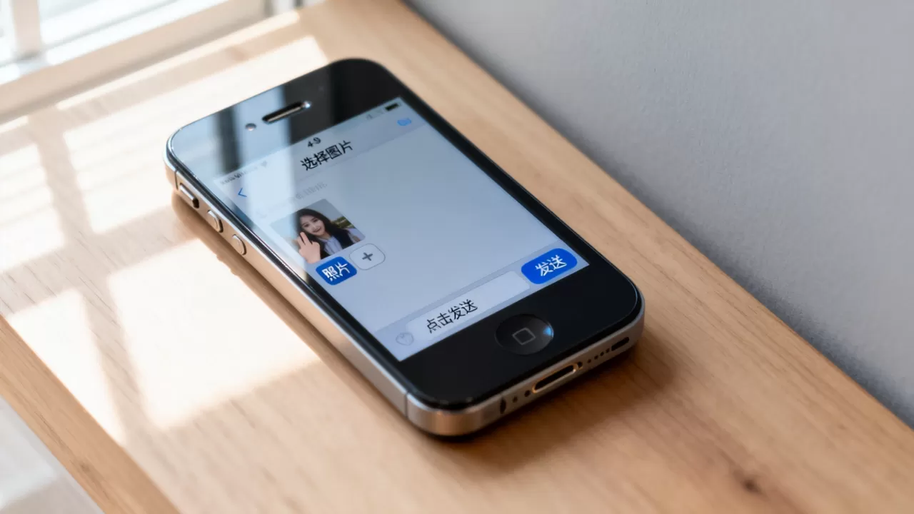 iphone4s短信图片怎么发，iphone4s短信图片