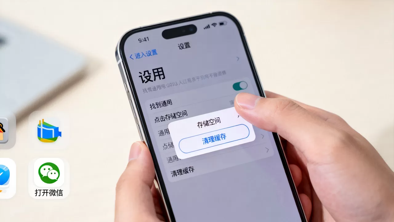 iPhone微信怎么清理缓存，微信清理缓存方法