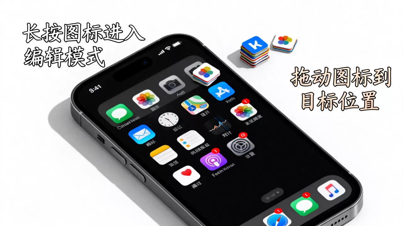 iPhone不越狱图标怎么随意摆？iOS桌面整理技巧