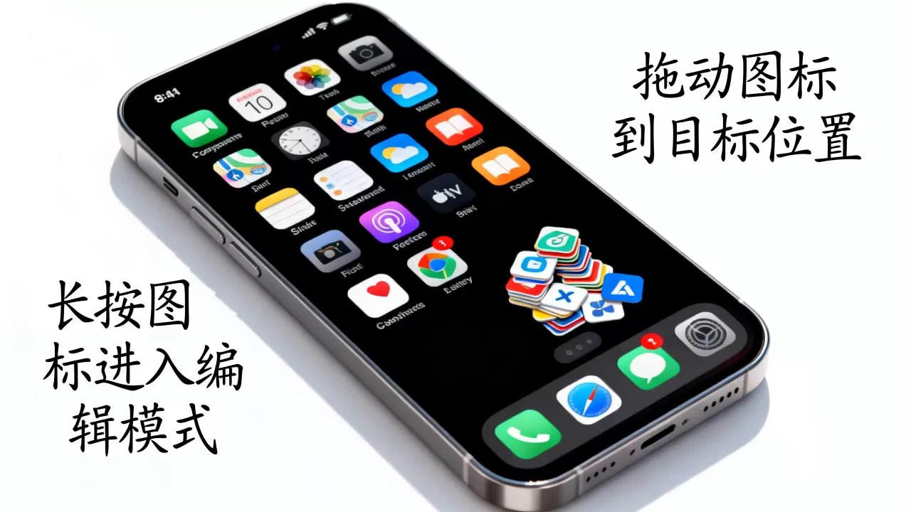 iPhone不越狱图标怎么随意摆？iOS桌面整理技巧