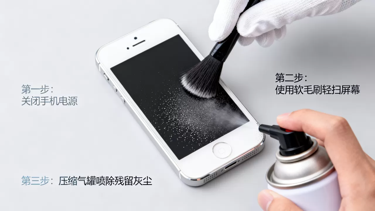 iphone5屏幕灰尘清理，iphone5屏幕进灰了怎么清理