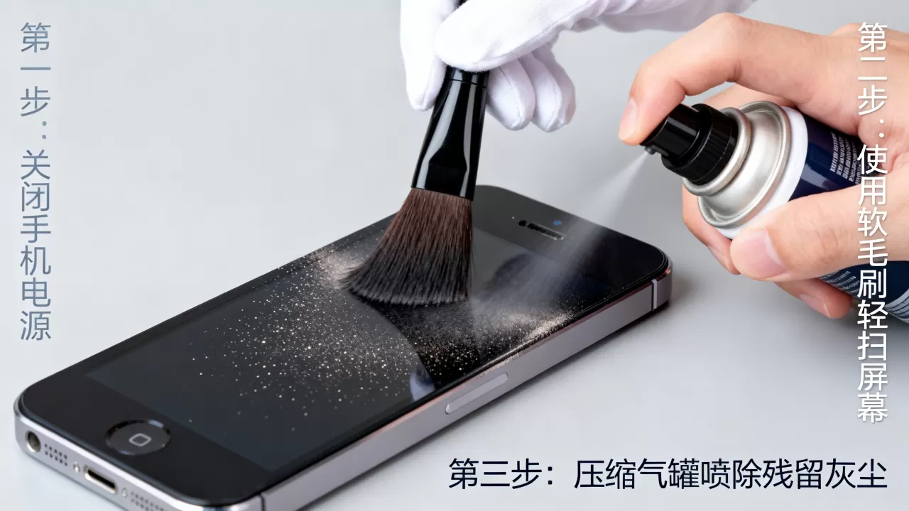 iphone5屏幕灰尘清理，iphone5屏幕进灰了怎么清理