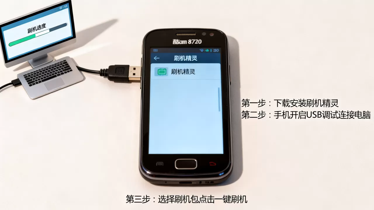酷派8720刷机精灵怎么用，酷派8720刷机教程