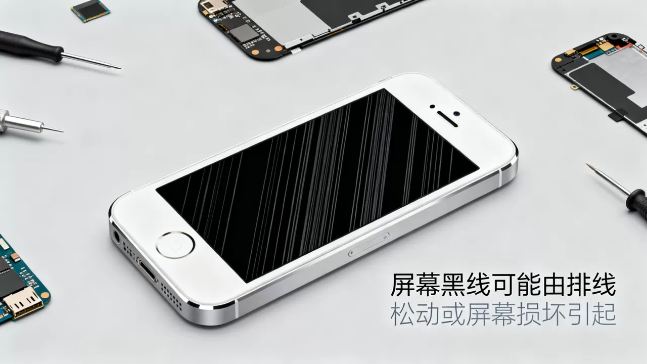 iphone5s屏幕黑线怎么办，iphone5s屏幕黑线