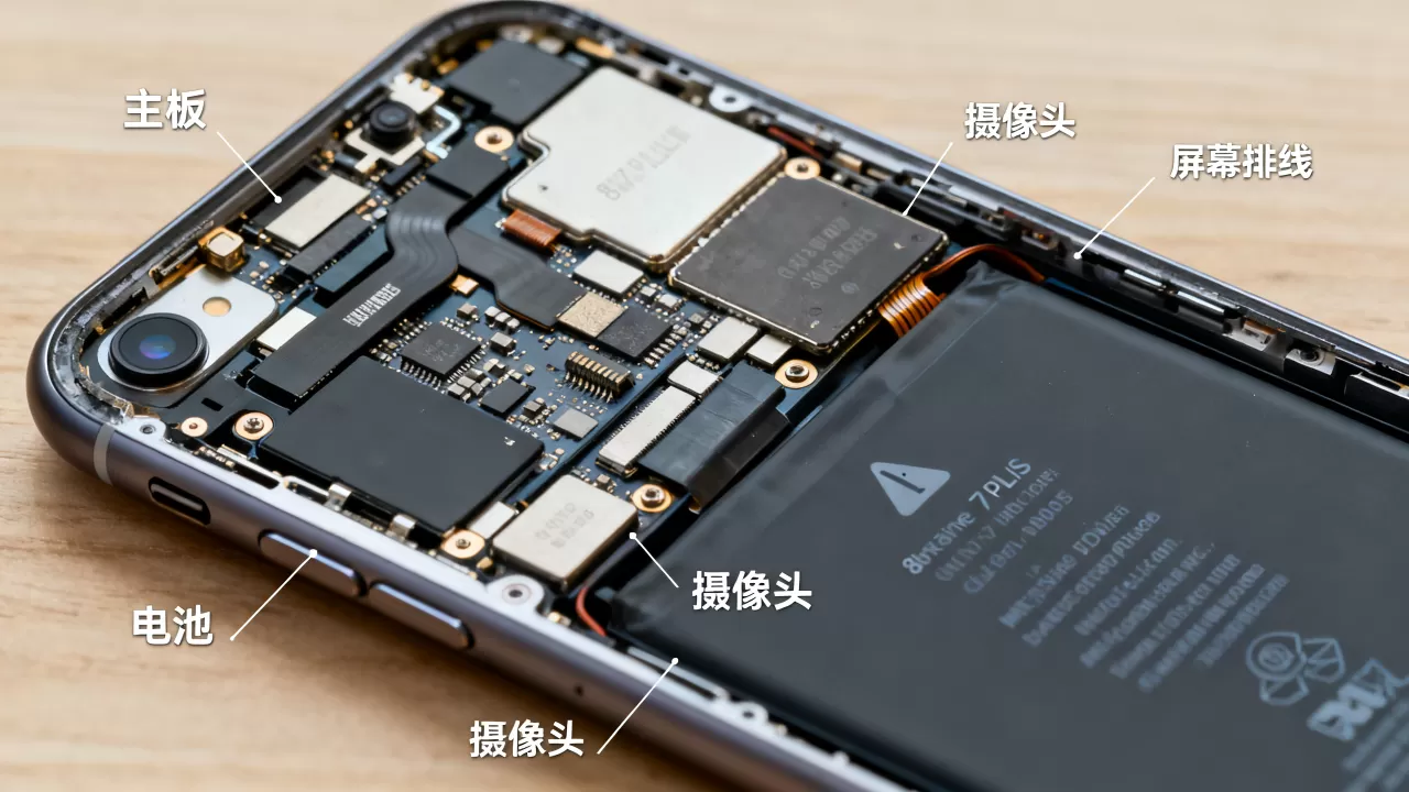 iphone 7 plus拆解图，iphone7plus内部结构解析