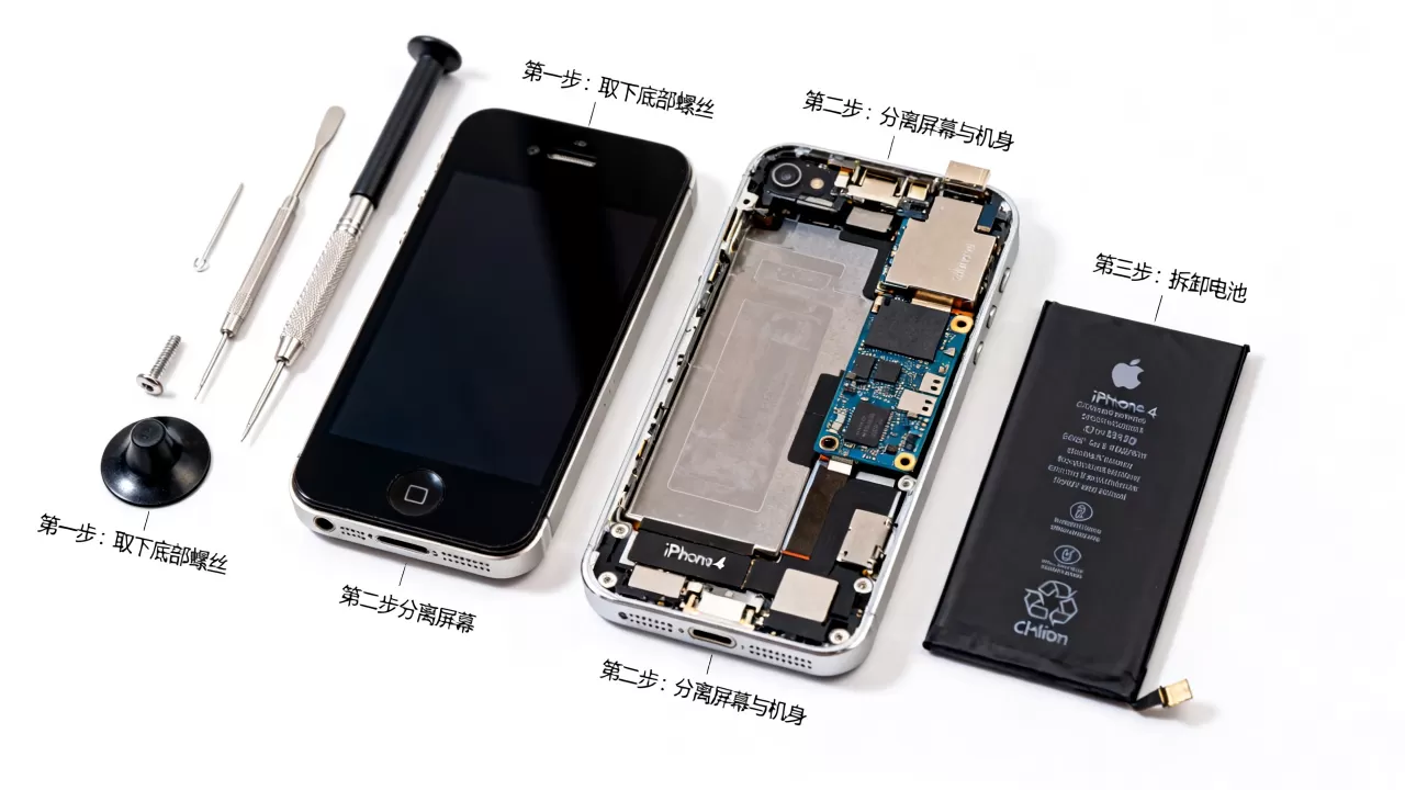 cdma iphone4 拆机教程，iphone4拆机视频