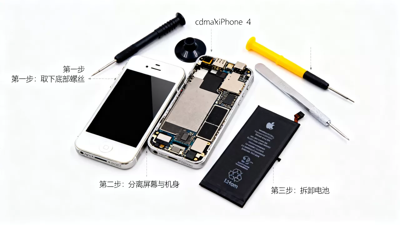 cdma iphone4 拆机教程，iphone4拆机视频