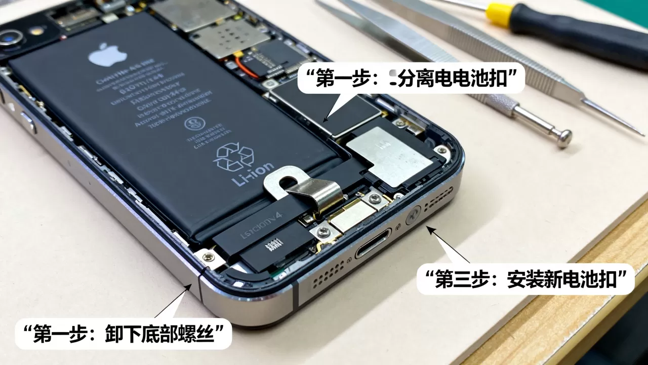 iphone4电池扣怎么换，iphone4电池扣