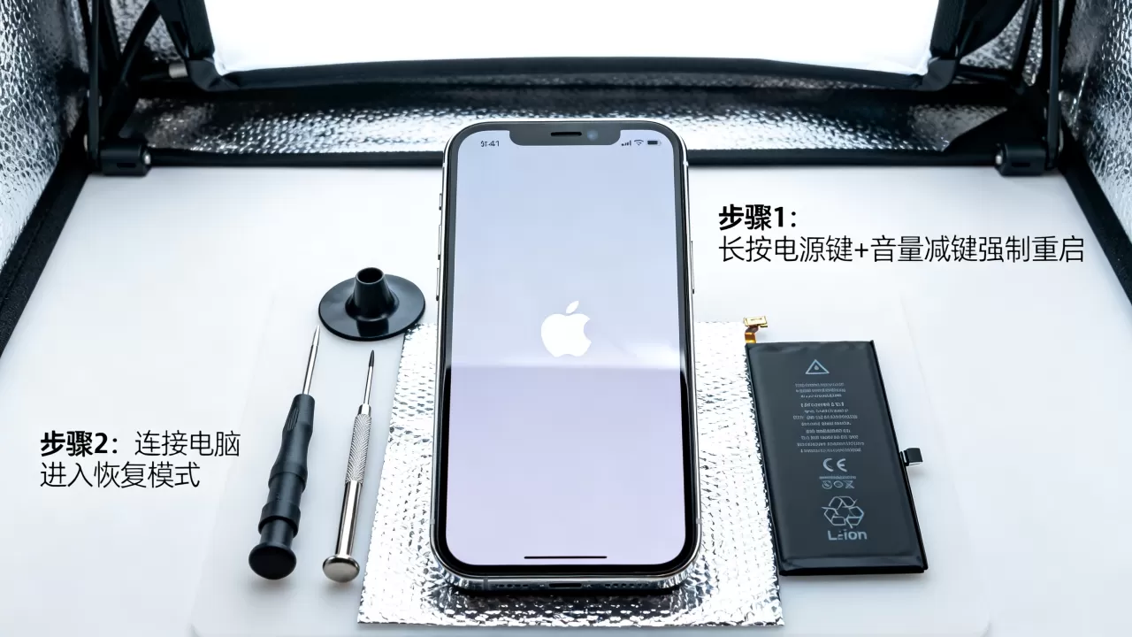 iphone白苹果换电池后重启怎么办，iphone白苹果解决方法