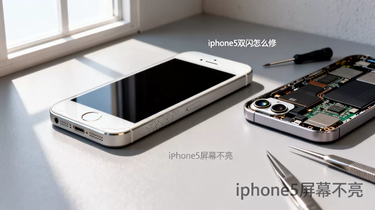 iPhone5双闪怎么修，iPhone5屏幕不亮