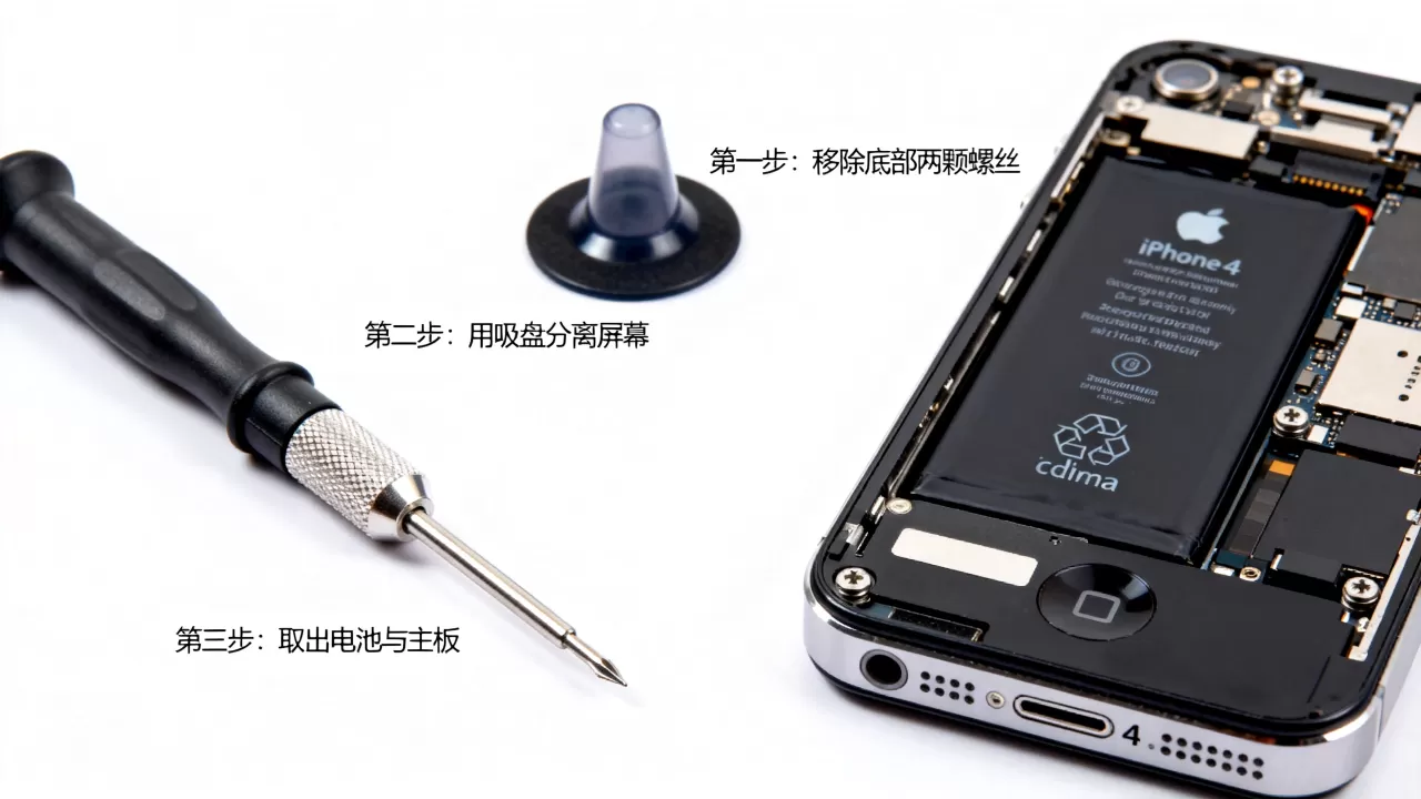 iphone4 cdma拆机教程，iphone4 cdma拆机