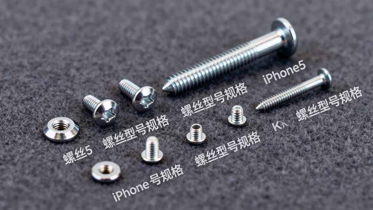 iphone5螺丝图，iphone5拆机螺丝型号规格大全