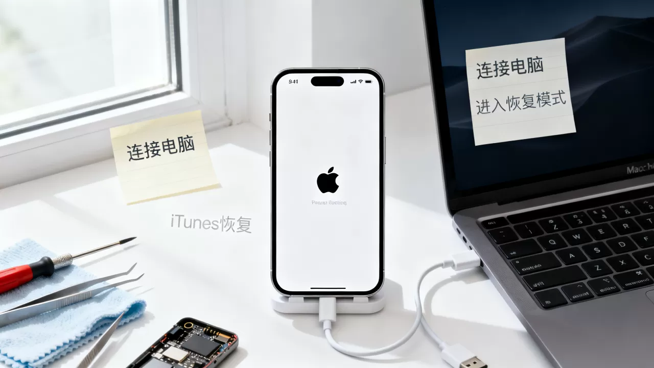 iphone刷机失败白苹果怎么办，iphone白苹果修复