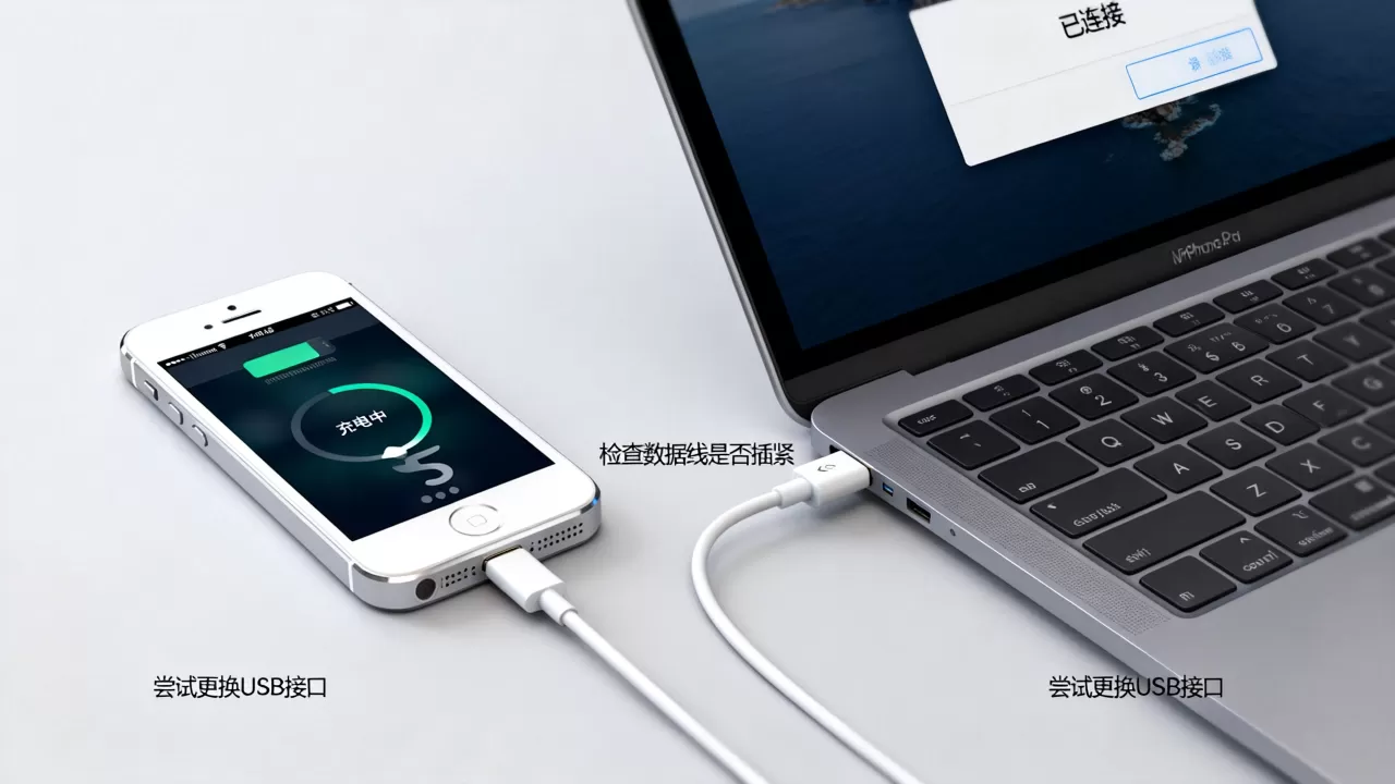 iphone5连接电脑没反应，iphone5怎么连接电脑