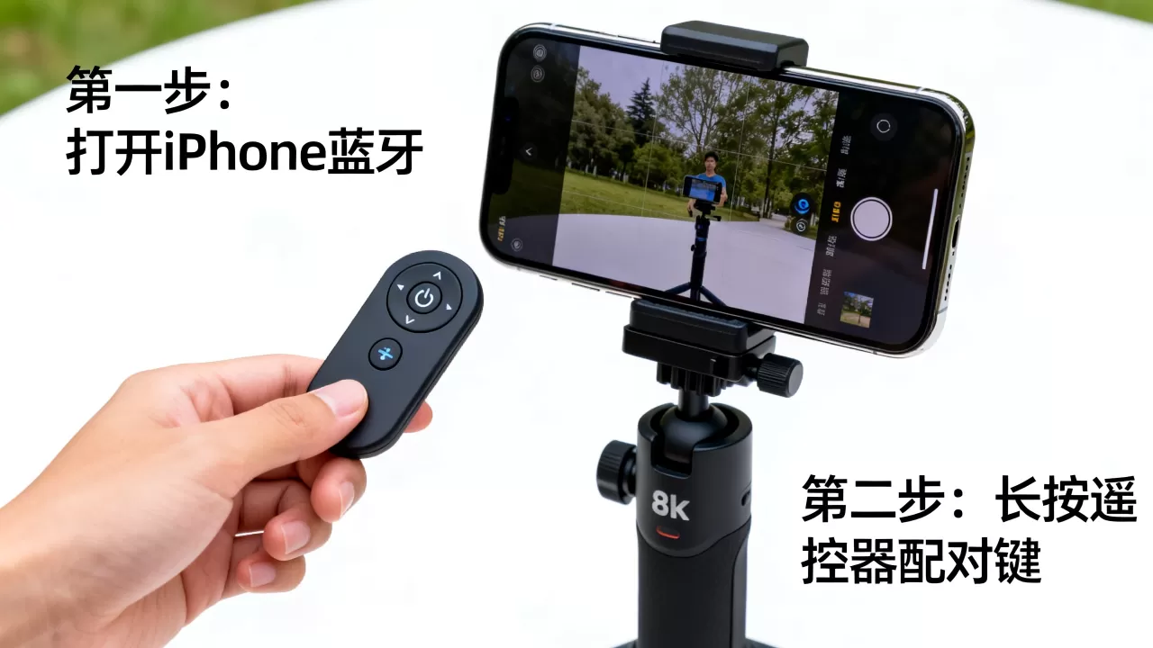 iphone怎么设置自拍杆，iPhone连接蓝牙遥控器教程