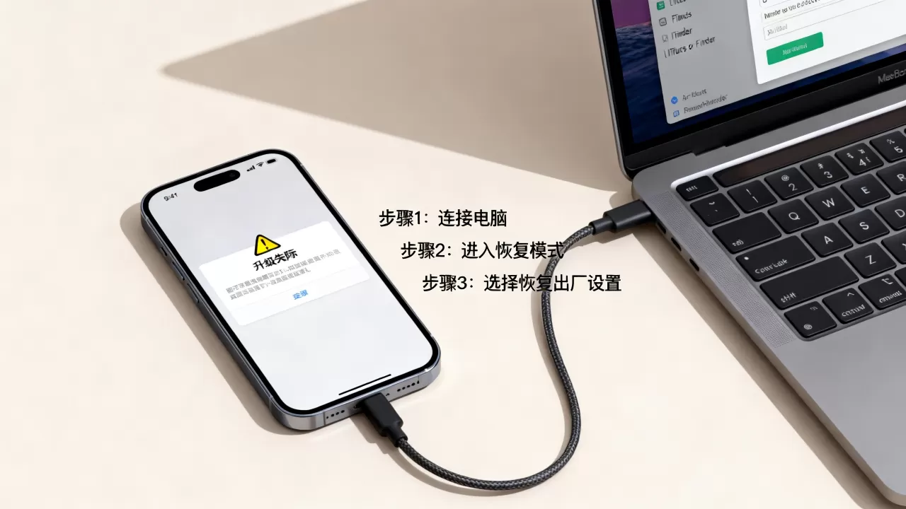 iphone升级失败怎么恢复，iphone升级失败恢复出厂设置