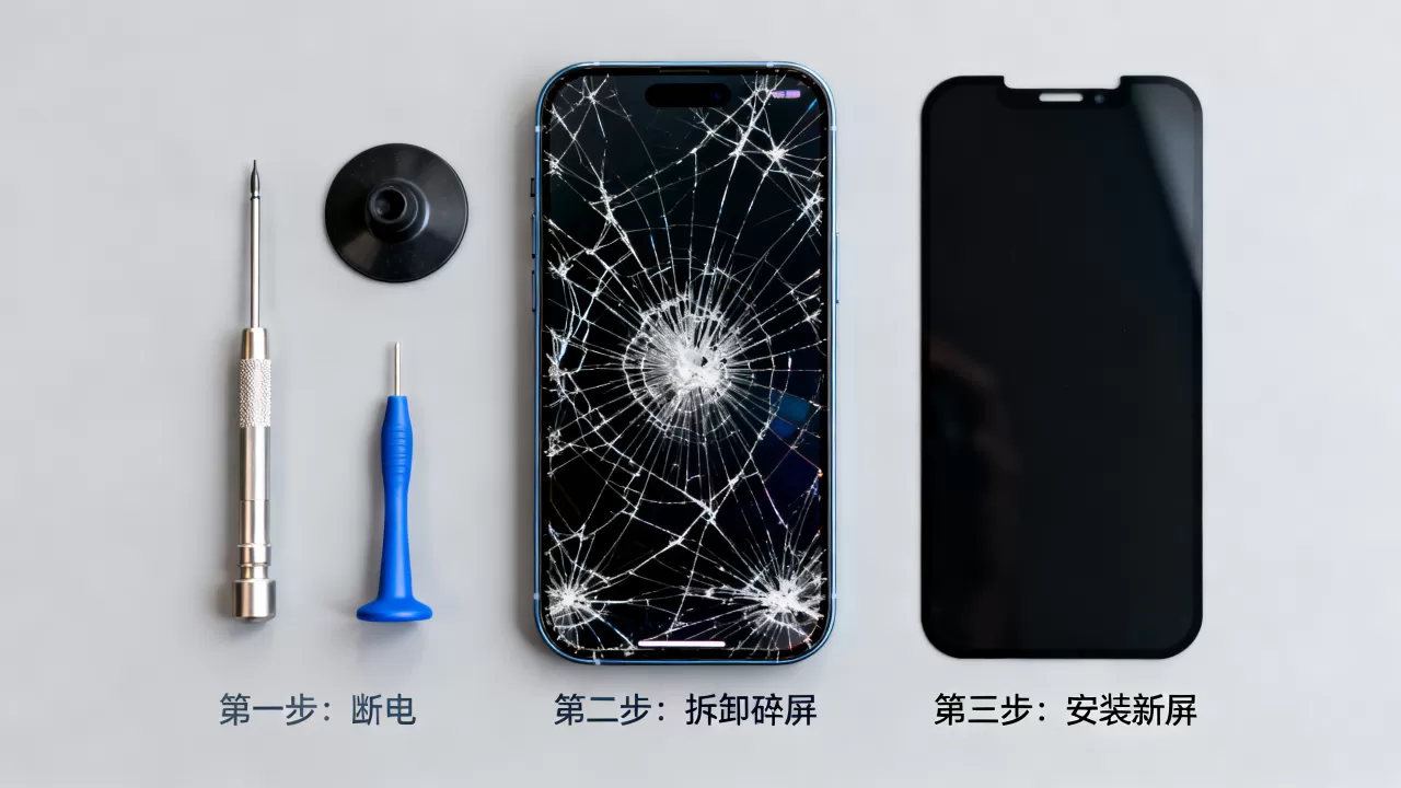 iphone 摔碎屏幕失灵怎么办？苹果手机屏幕碎了怎么修
