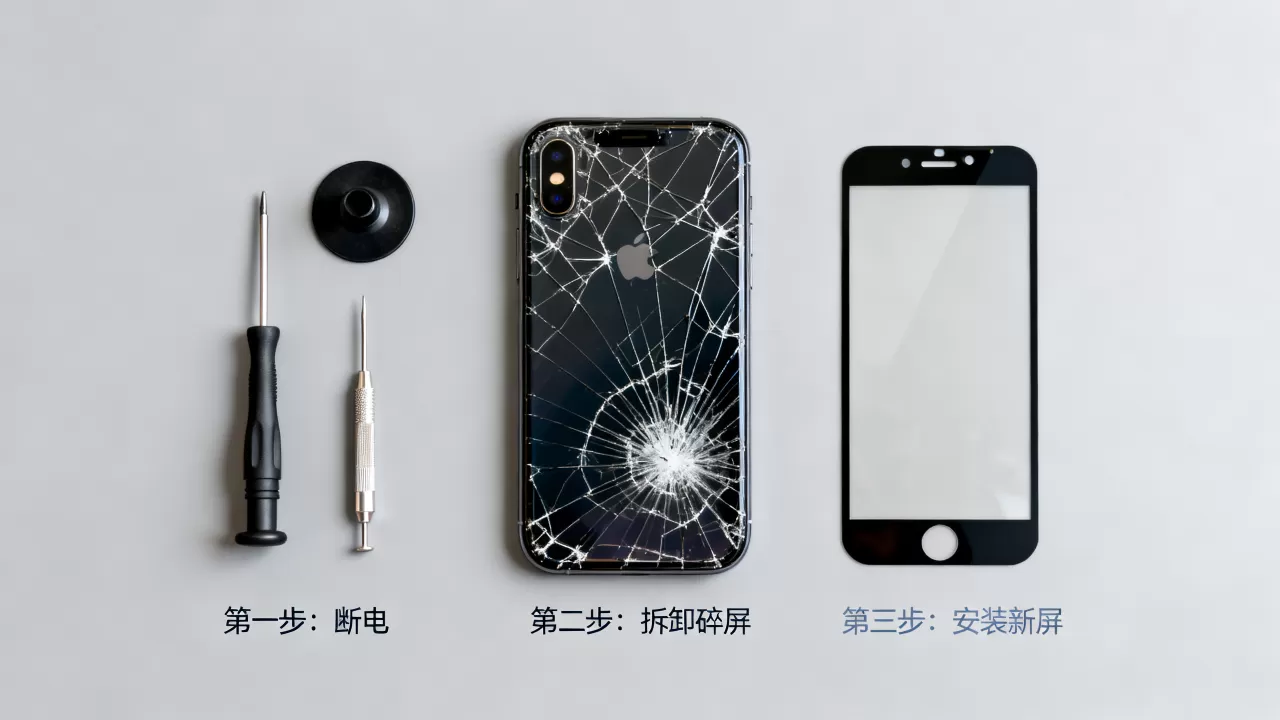 iphone 摔碎屏幕失灵怎么办？苹果手机屏幕碎了怎么修