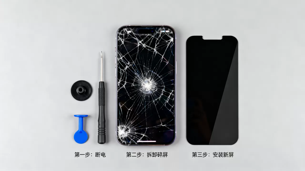 iphone 摔碎屏幕失灵怎么办？苹果手机屏幕碎了怎么修