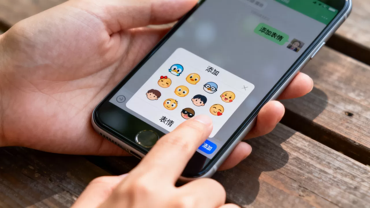 iphone qq怎么添加表情，iphone qq添加表情