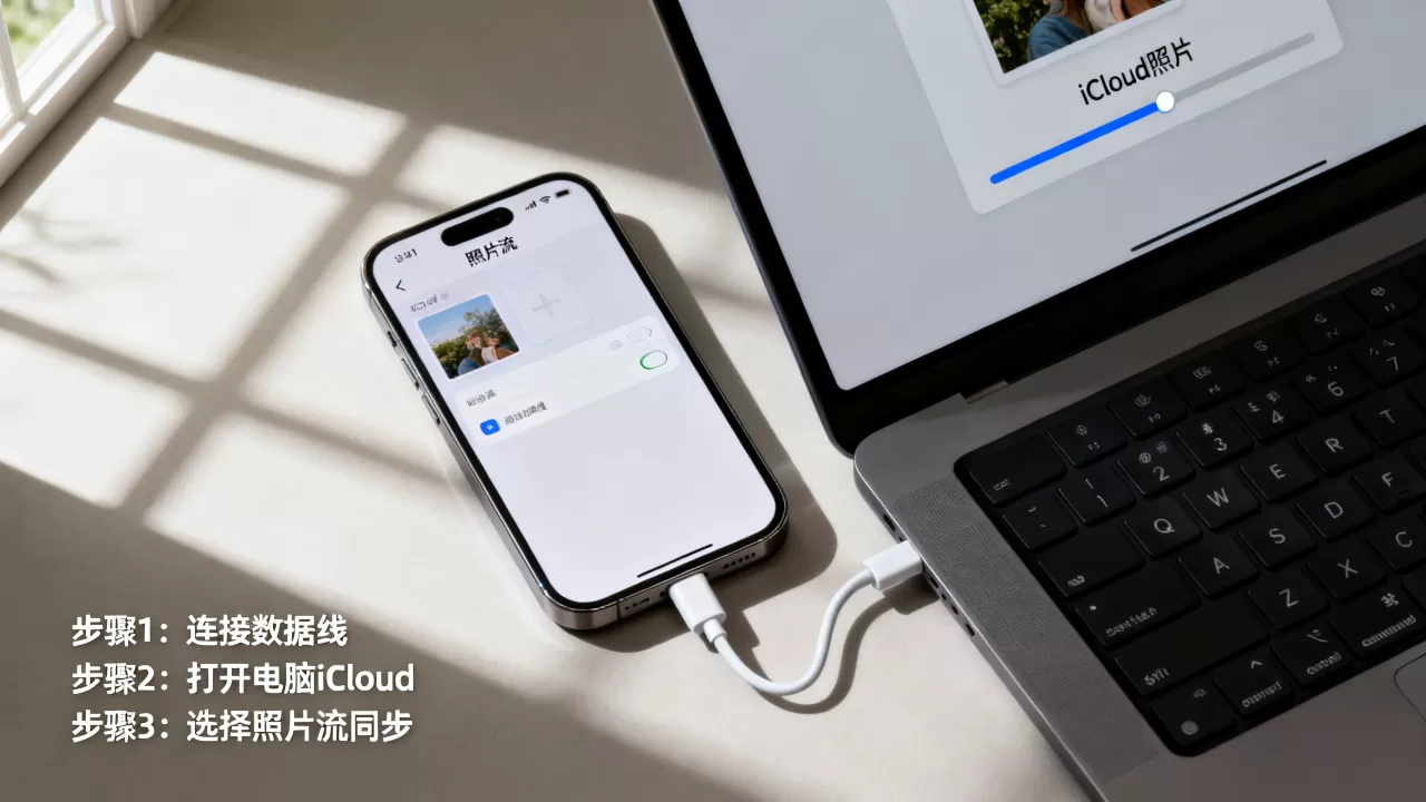 iphone照片流怎么传到电脑，iphone照片流