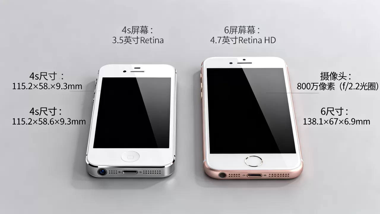 iphone4s和iphone6对比怎么样，iphone6对比