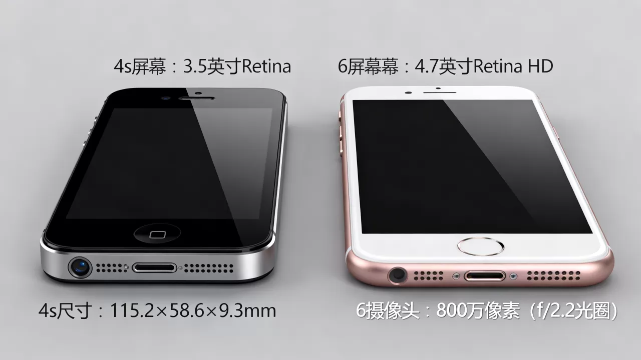 iphone4s和iphone6对比怎么样，iphone6对比