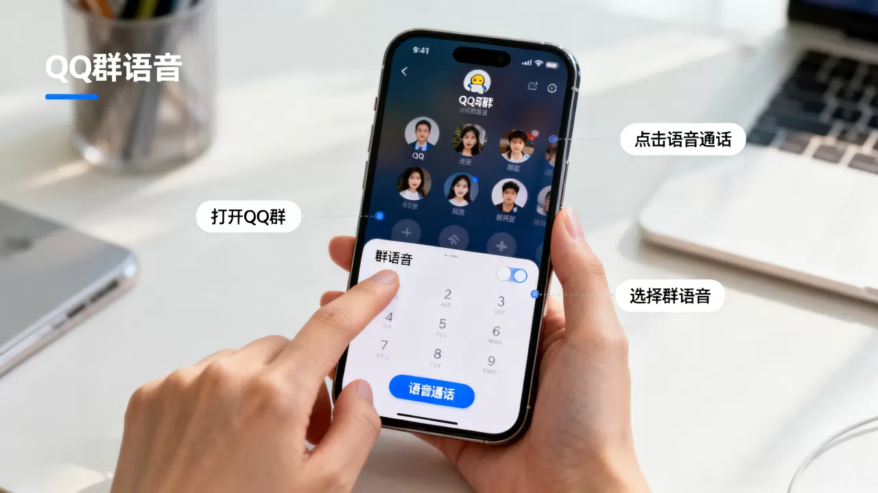 iphone qq群语音怎么开，iphone qq群语音