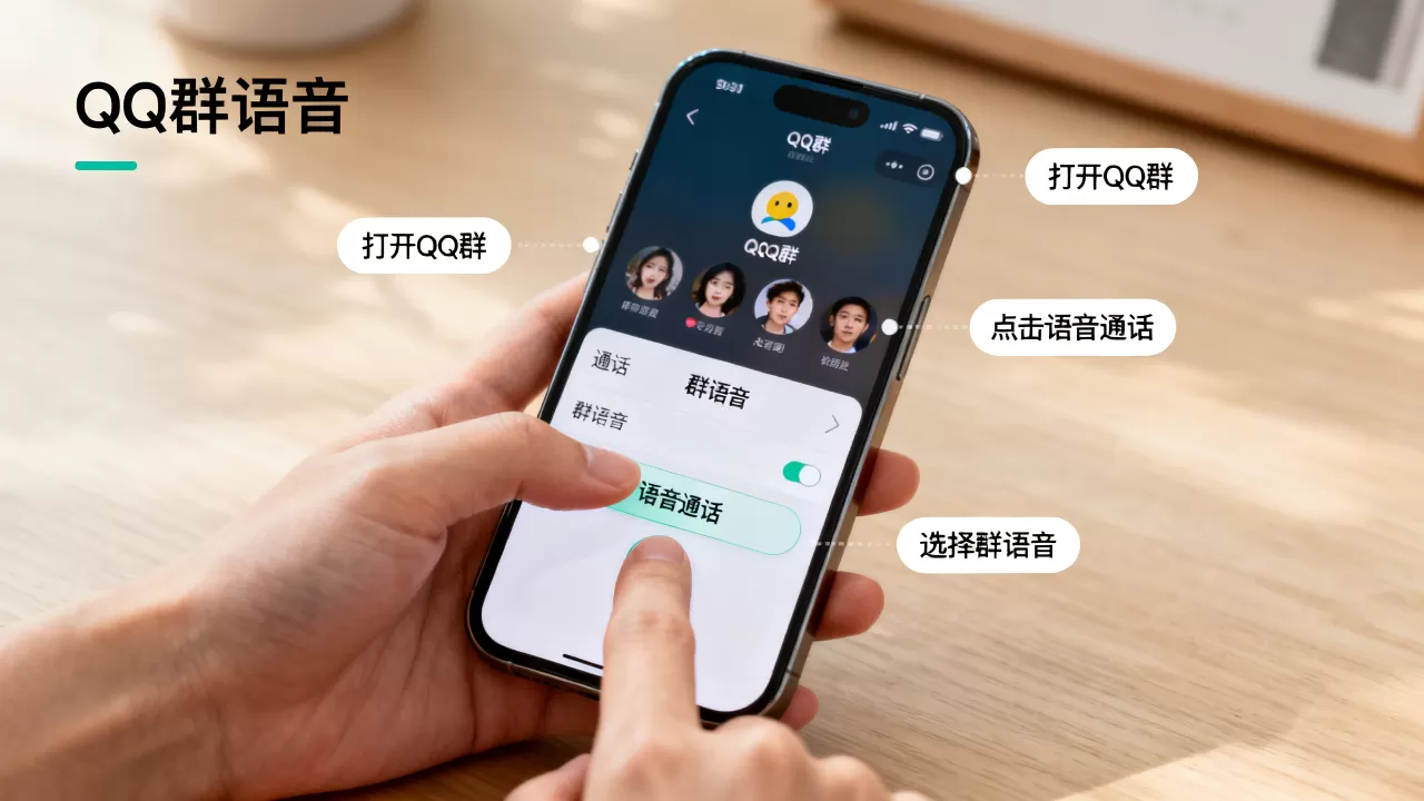 iphone qq群语音怎么开，iphone qq群语音
